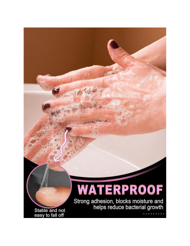 300 Pestañas Adhesivas para Uñas EBANKU Ultra Finas 15 Tamaños