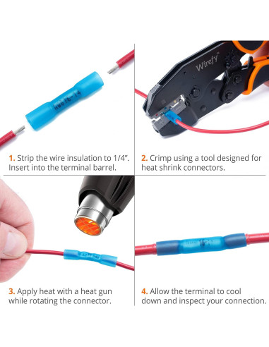 Conectores de Crimpado Termoretráctiles Wirefy 150 Piezas 1.5-2.5 mm