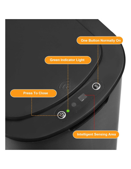 Basurero automático LJIACLEA 5 galones negro con sensor