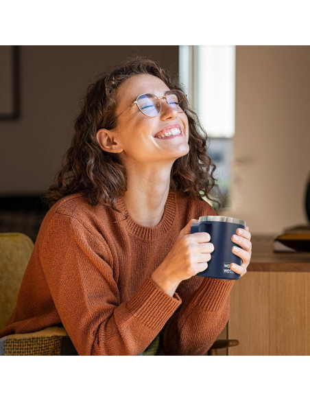 Taza de Café Aislada al Vacío WETOWETO 414 ml Azul Marino