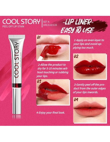 Set de 3 Tintes Labiales Peel-Off BAISEN DIARY - Hidratantes