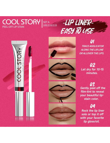 Set de 3 Tintes Labiales Peel-Off BAISEN DIARY - Hidratantes