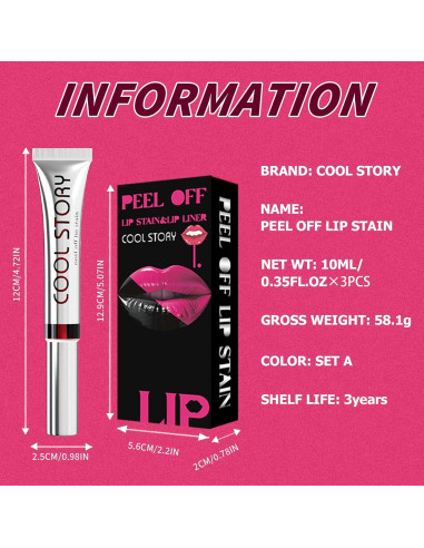 Set de 3 Tintes Labiales Peel-Off BAISEN DIARY - Hidratantes