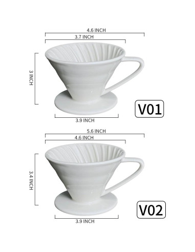 Goteador de Café SCULPRIV Cerámico Cono 357g con Filtros