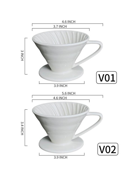 Goteador de Café SCULPRIV Cerámico Cono 357g con Filtros