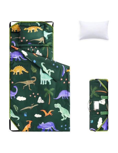 Esterilla de Siesta Dinosaurio Verde Oscuro Despertar en Nube 132x56cm