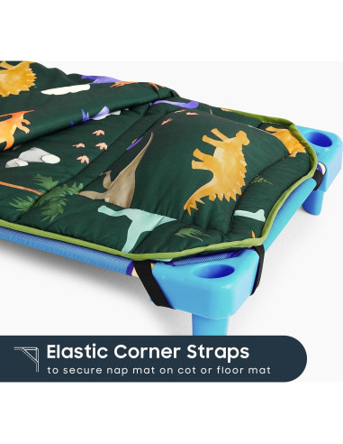 Esterilla de Siesta Dinosaurio Verde Oscuro Despertar en Nube 132x56cm