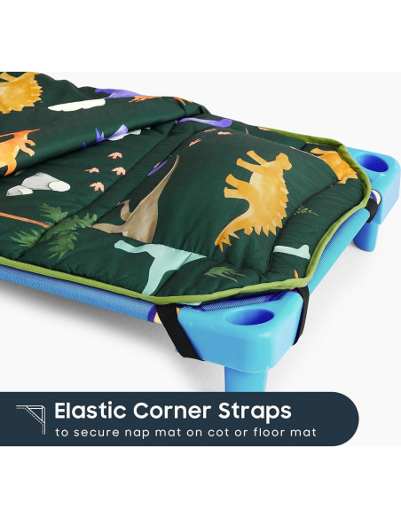 Esterilla de Siesta Dinosaurio Verde Oscuro Despertar en Nube 132x56cm