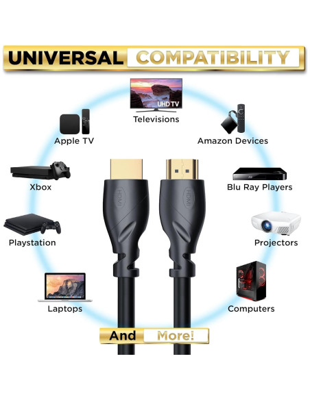 Cable HDMI PowerBear 4K 3 m Alta Velocidad con ARC