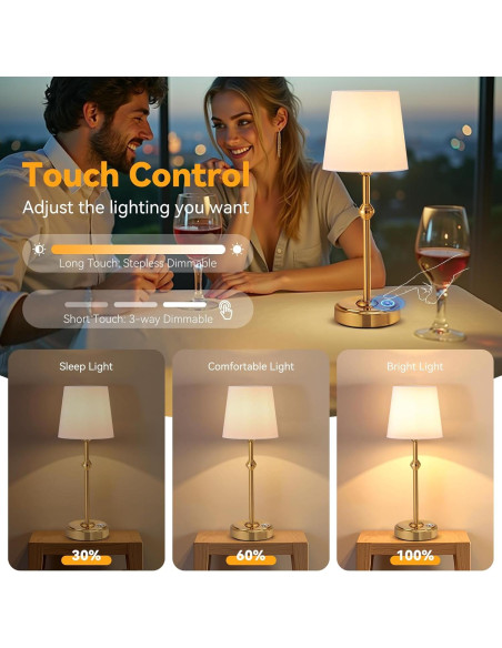 Lámpara de Mesa LED Inalámbrica KOZEOTA BTL001 4000mAh Bronce