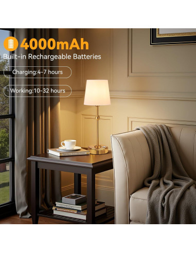 Lámpara de Mesa LED Inalámbrica KOZEOTA BTL001 4000mAh Bronce