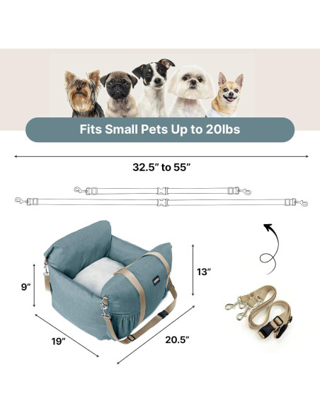 Asiento Elevador para Perros Gulokoka Azul 43x15x15cm hasta 11kg