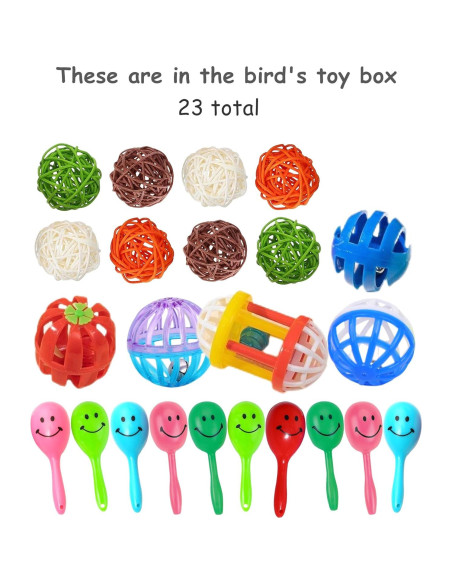 Set de Juguetes para Aves DIYUQISHI - 23 Piezas Diversión Segura