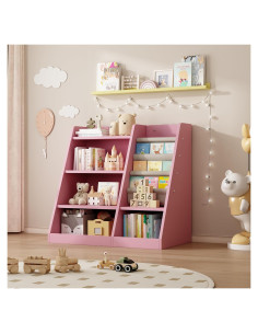 Estante Montessori Rosa JuNianana para Libros y Juguetes