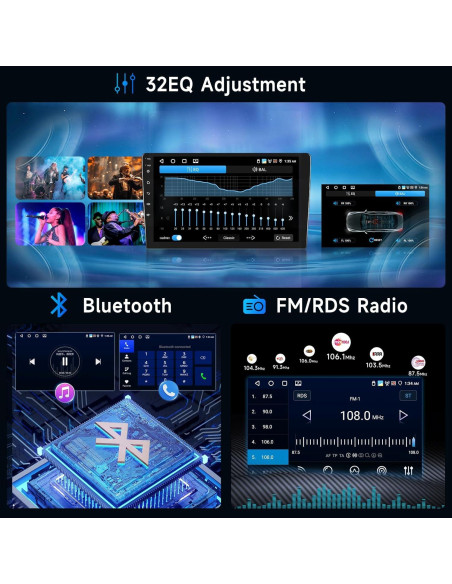 Estéreo Android 9" Hodozzy para Toyota RAV4 2001-2006 4G+64G
