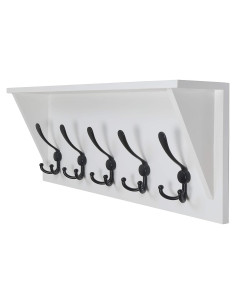 Estante de abrigo Dseap 60.96 cm con 5 ganchos triples - Madera