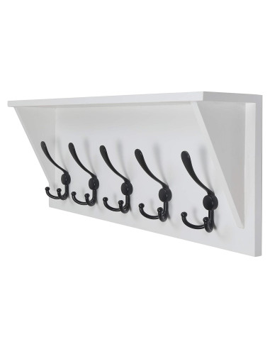 Estante de abrigo Dseap 60.96 cm con 5 ganchos triples - Madera