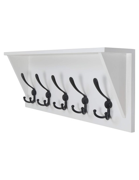 Estante de abrigo Dseap 60.96 cm con 5 ganchos triples - Madera