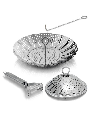 Cesta de Vapor Vegetal Kitchen Deluxe - Acero Inoxidable 21.2 cm
