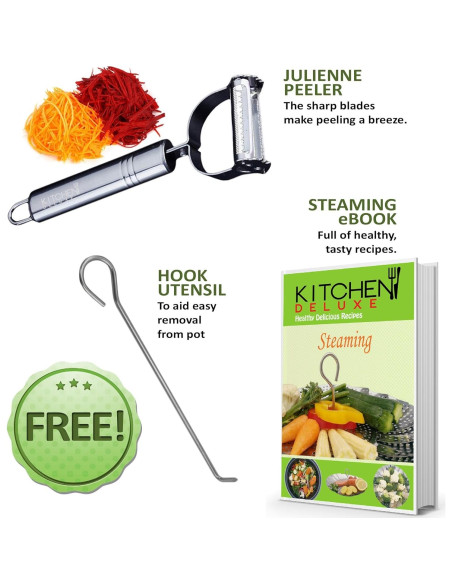 Cesta de Vapor Vegetal Kitchen Deluxe - Acero Inoxidable 21.2 cm