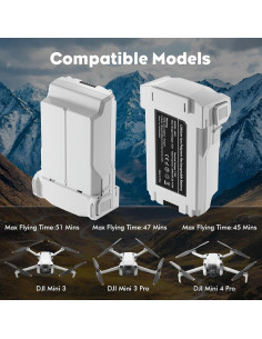 Batería de Vuelo Inteligente Plus Rszfnjxry para DJI Mini 4 Pro/3/3 Pro 3850mAh 2