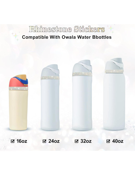 Encantos Decorativos XZESH para Botellas Owala 16-40oz Brillantes