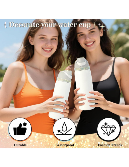 Encantos Decorativos XZESH para Botellas Owala 16-40oz Brillantes