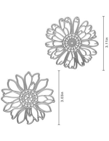 Troqueles de Corte Belamour 2 Flores Huecas para Scrapbooking
