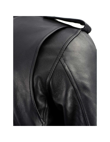 Chaqueta de motocicleta de cuero Milwaukee Leather LKM1781 negra