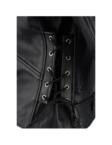 Chaqueta de motocicleta de cuero Milwaukee Leather LKM1781 negra