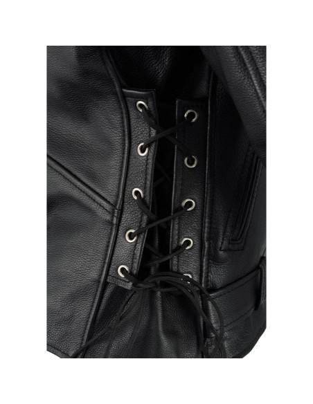 Chaqueta de motocicleta de cuero Milwaukee Leather LKM1781 negra