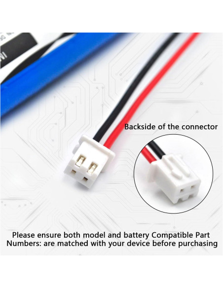 Batería recargable 3.7V 4000mAh Li-ion Elxjar 2-Pack JST