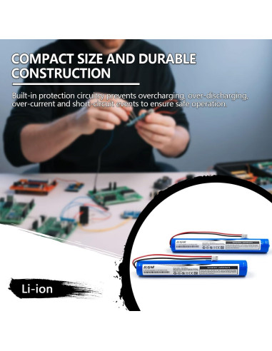 Batería recargable 3.7V 4000mAh Li-ion Elxjar 2-Pack JST