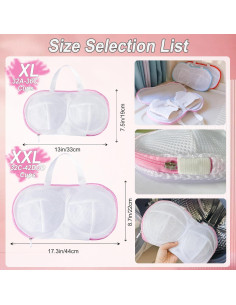 8 Bolsas de Lavado Sujetadores CHPPEY Rosa 32A-36C 2