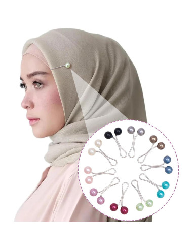 Pines de Hijab para Mujeres - 24 Clips de Bufanda en Forma de U
