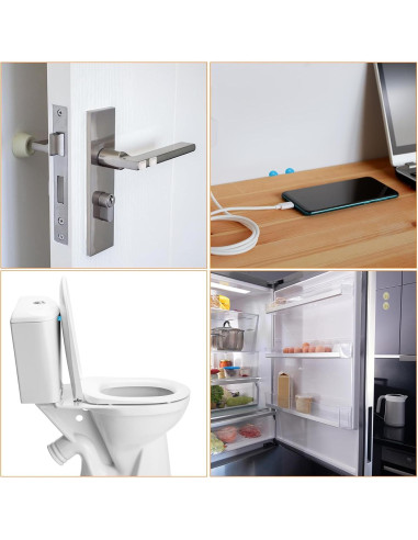 100 Topes de Puerta Adhesivos uxcell 8mm Diámetro Silicona Verde