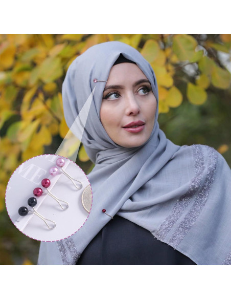 Pines de Hijab para Mujeres - 24 Clips de Bufanda en Forma de U