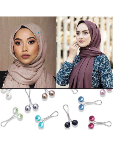 Pines de Hijab para Mujeres - 24 Clips de Bufanda en Forma de U