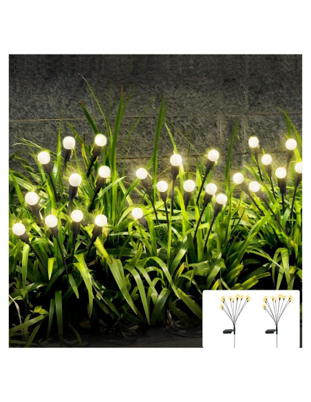 Luces Solares de Jardín JURASNOW 10 LEDs IP65 2PCS