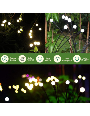 Luces Solares de Jardín JURASNOW 10 LEDs IP65 2PCS