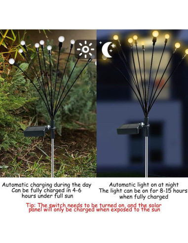 Luces Solares de Jardín JURASNOW 10 LEDs IP65 2PCS