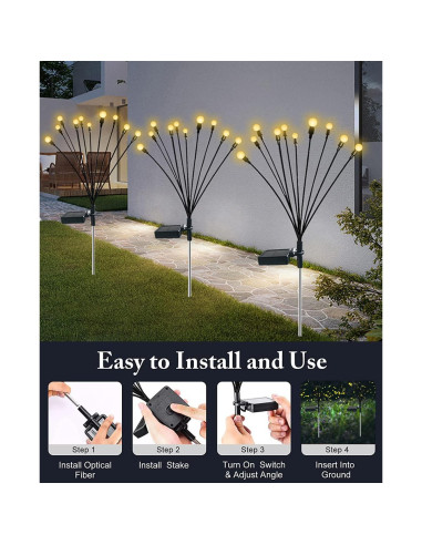 Luces Solares de Jardín JURASNOW 10 LEDs IP65 2PCS