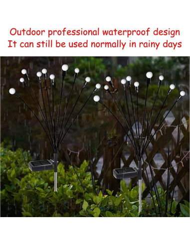 Luces Solares de Jardín JURASNOW 10 LEDs IP65 2PCS