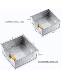 Soporte para Servilletas Patelai 2 Piezas Acero Galvanizado Rústico 2