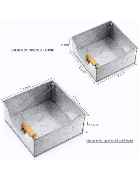 Soporte para Servilletas Patelai 2 Piezas Acero Galvanizado Rústico