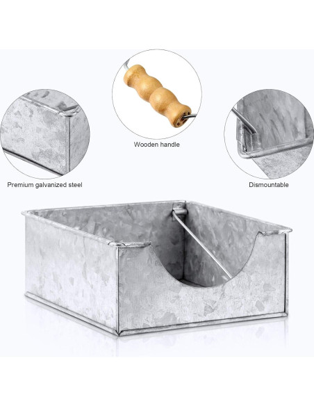 Soporte para Servilletas Patelai 2 Piezas Acero Galvanizado Rústico