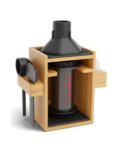 Soporte Organizador AeroPress HEXNUB - Caddy de Bambú 21.8x19.8cm