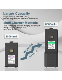Baterías BAOFENG UV-5RM 6800mAh Paquete de 4 Carga USB-C 2