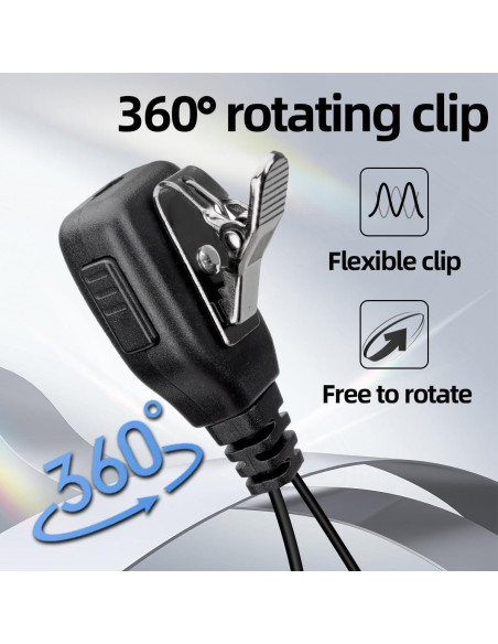 Auriculares Baofeng 2 Pin con Micrófono para Walkie Talkie