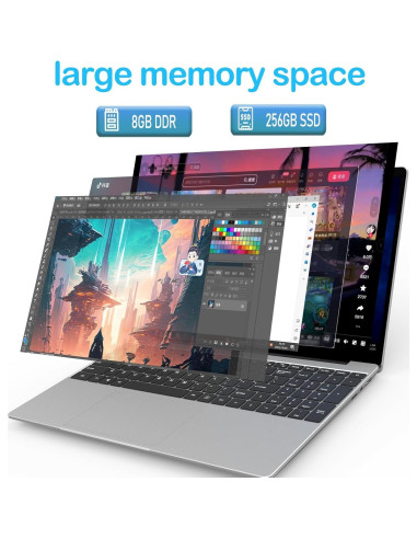 Portátil MTWZMM 15.6" FHD, Celeron N5095, 8GB RAM, 256GB SSD